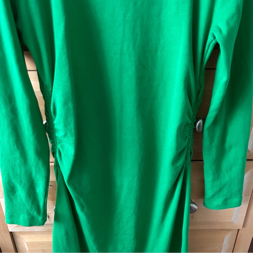 Zara Green Gathered Midi Dress - Picture 5 of 10